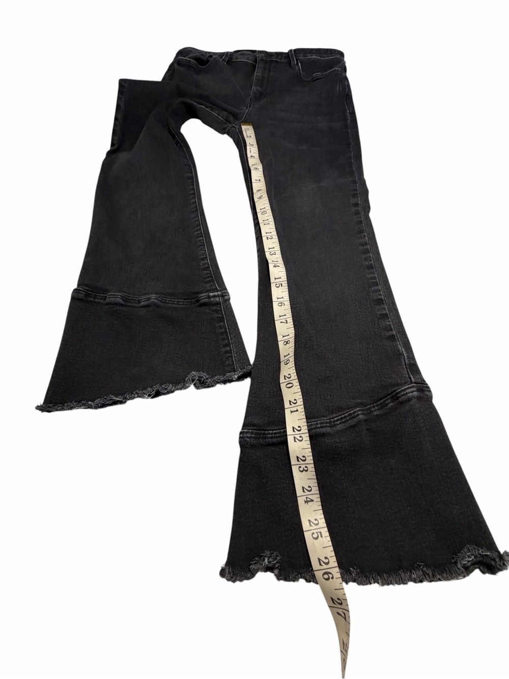 Sanctuary Connector Kick Crop Women's Washed Black Flare Hem Jeans Sz 8 - Picture 9 of 12